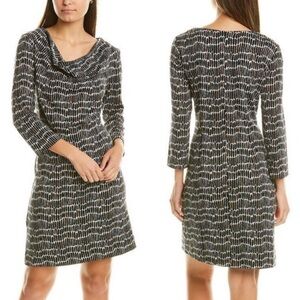 TYLER BOE Lanie tunic shift dress jacquard fabric draped neckline size large